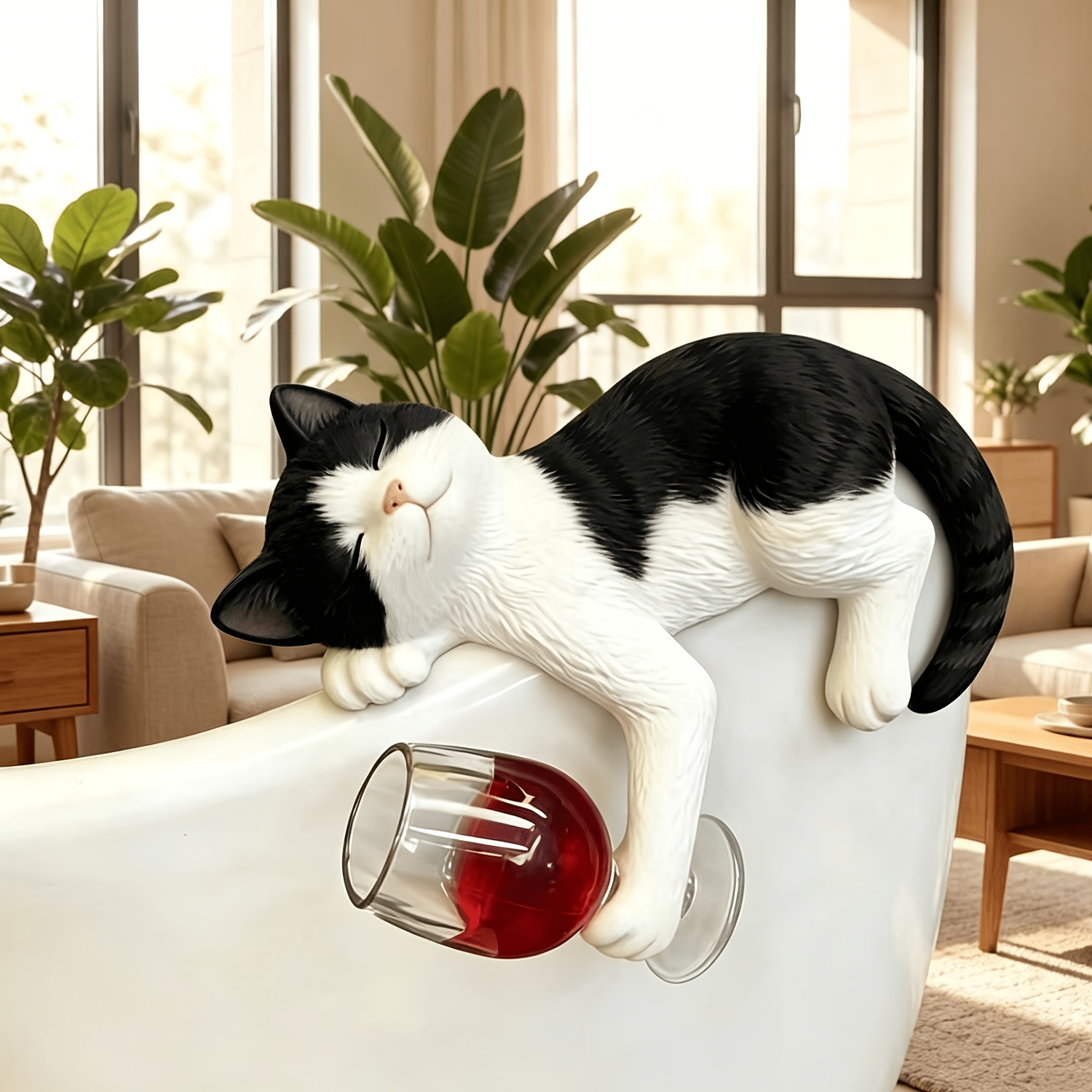 Funny Drunk Tired Tuxedo Cat F - Terracotta Pot ulasan dan harga