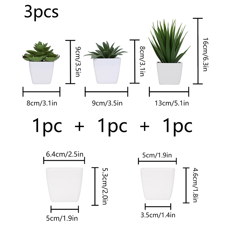 3PCS Artificial Evergreen Plan - Succulent Set ulasan dan harga