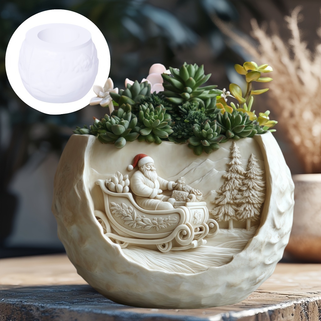 Cedar Sled Santa Claus Relief  - Succulent Set ulasan dan harga